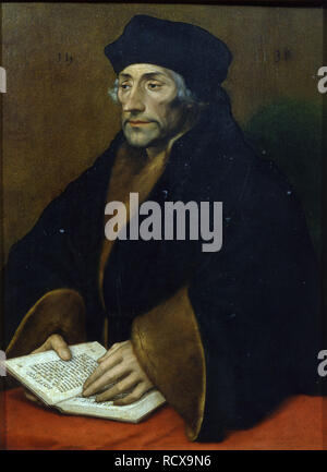 Ritratto di Erasmo da Rotterdam (1467-1536). Museo: Galleria Nazionale, Parma. Autore: Holbein, Hans, il giovane. Foto Stock