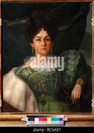 Ritratto di Anna Borisovna Bakunina (1802-1835). Museo: il Museo di Stato di A. S. Puskin di Mosca. Autore: Streshnev, Yakov. Foto Stock