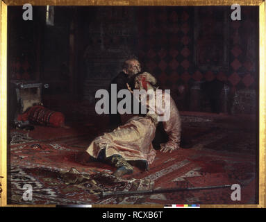Ivan il Terribile e suo figlio Ivan il Venerdì, 16 novembre 1581. Museo: Membro Galleria Tretyakov di Mosca. Autore: REPIN, ILYA YEFIMOVICH. Foto Stock