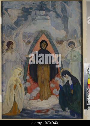 La protezione della Madre di Dio (Pokrov). Museo: Membro Galleria Tretyakov di Mosca. Autore: Nesterov, Mikhail Vasilyevich. Foto Stock