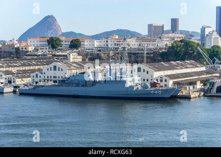 Rio de Janeiro dal mare il punto di vista, Brasile Foto Stock