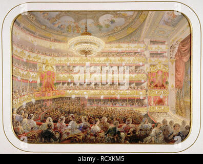 La sala del Teatro Mikhaylovsky a San Pietroburgo. Museo: Membro Hermitage di San Pietroburgo. Autore: Sadovnikov, Vasily Semyonovich. Foto Stock