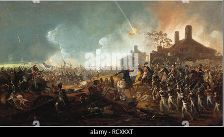 Il Duca di Wellington a La Haye Sainte. La battaglia di Waterloo. Museo: Collezione privata. Autore: Sadler, William. Foto Stock