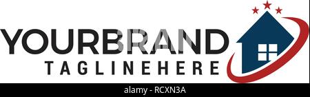 Casa stella disegni Logo vettore modello Illustrazione Vettoriale