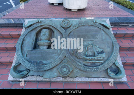 Memoriale di Jan Joosten van Lodensteijn ( 1556 - 1623 ) , Yaesu, Chuo-Ku, Tokyo, Giappone Foto Stock