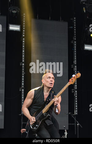 Le membrane John Robb sul palcoscenico il barbuto teoria festival Foto Stock