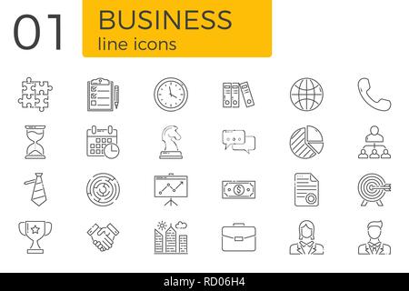 Business vettore correlati linea set di icone Illustrazione Vettoriale