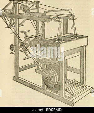 . Dennis' manuale di seta;. Bachi da seta. [Dal vecchio catalogo]; industria della seta. 64. aggiungere a esso, mediante la raccolta di estremità dal nuovo bozzoli e unisciti a- ing loro per il thread che è in esecuzione. Mentre si è in movimento, prendere le fibre nella mano destra e la loro elaborazione ; quindi afferrare con la mano sinistra, cinque o sei pollici- es sotto e romperli, azienda che parte delle fibre tra la guida e la rottura si sollevando la mano destra e premendo la parte rotta ofi!" giù per il thread che è ruiin ng con il pollice e che si uniranno a. Si prega di notare che queste immagini vengono estratte dalla pagina sottoposta a scansione immagine Foto Stock