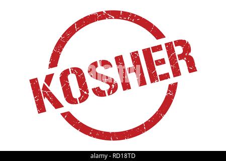 Kosher rosso timbro rotondo Illustrazione Vettoriale