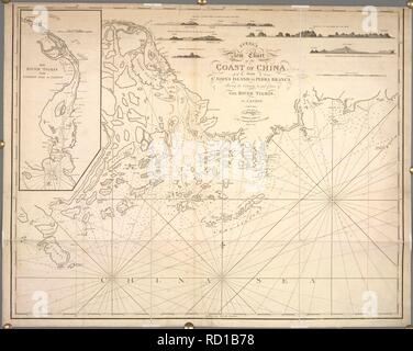 Grafico della costa della Cina. Di acciaio nuovo grafico della costa della Cina, dalla Cattedrale di Londra, 1810. Fonte: maps.62660.(4). Lingua: Inglese. Foto Stock