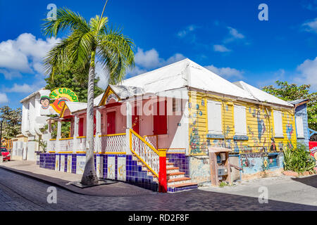 Front Street in Philipsburg, Sint Maarten (Saint Martins), Antille olandesi Foto Stock