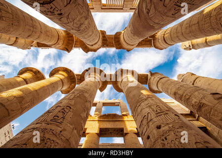 Le colonne del Tempio di Karnak in Egitto Foto Stock