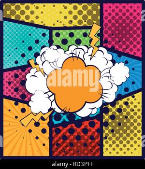 Fumetti esplosivi pop art style illustrazione vettoriale design Illustrazione Vettoriale