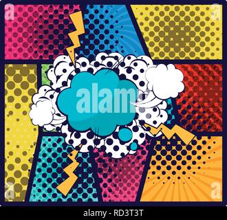 Fumetti esplosivi pop art style illustrazione vettoriale design Illustrazione Vettoriale