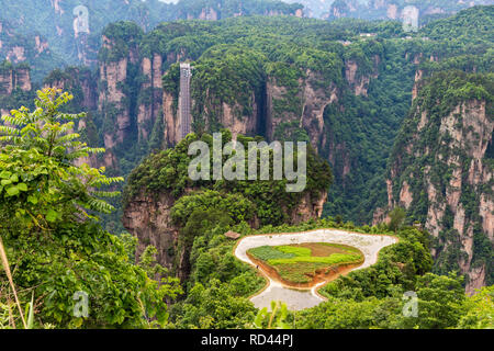 Elevatore di osservazione in montagna di Zhangjiajie national park, Cina Foto Stock