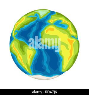 Messa a terra con i continenti e gli oceani. Illustrazione Vettoriale