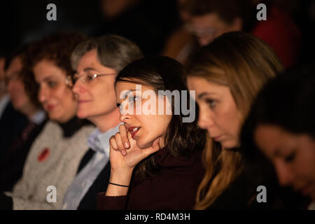 Madrid, Spagna. Xvii gen, 2019. Rita maestre, consigliere del Comune di Madrid. Il Carabanchel Film Week è diventato uno dei più lunga e mostre a Madrid e ha reso consolidare come il preludio al Premi Goya. Credito: Gesù Hellin/ZUMA filo/Alamy Live News Foto Stock