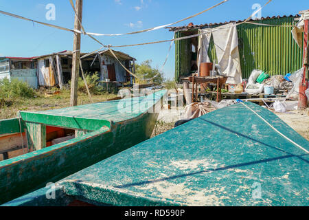 Escursione in barca nel Delta del fiume Evros, Tracia (Tracia), in Grecia. Foto Stock