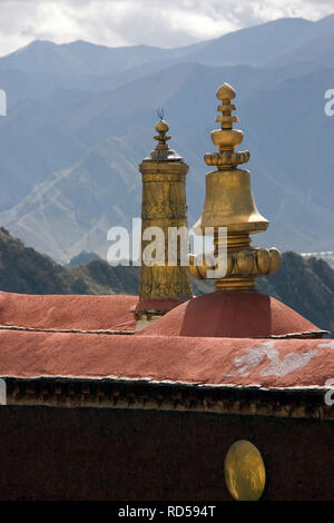 Tempio Naiqiong vicino a Lhasa il Tibet Foto Stock