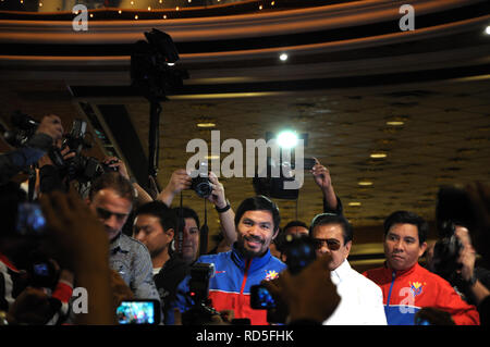 LAS VEGAS - novembre 11: Manny Pacquiao sul modo per conferenza stampa a MGM prima del terzo Pacquiao & Marquez lotta su nov. 11, 2011 a Las Vegas, STATI UNITI D'AMERICA Foto Stock