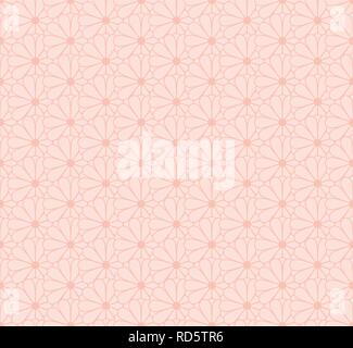Giapponese Kiku crisantemo vettore floreali seamless pattern. Vettore Illustrazione Vettoriale