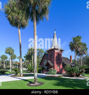 Esterno della fede cappella aperta (1904) su Schoolhouse Road nel quartiere storico di Jekyll Island, Georgia Foto Stock