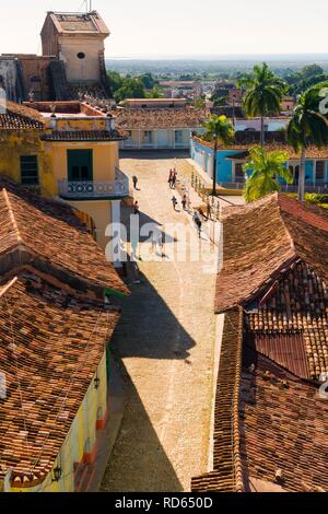 Colorate case coloniali, Trinidad, Sito Patrimonio Mondiale dell'Unesco, Sancti Spiritus Provincia, Cuba, America Centrale Foto Stock