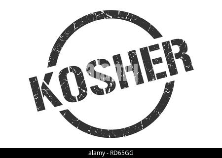 Kosher nero timbro rotondo Illustrazione Vettoriale