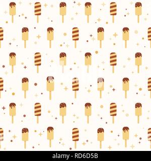 Ice Cream seamless pattern. Dolce con sfondo. In stile appartamento. Illustrazione Vettoriale. Illustrazione Vettoriale