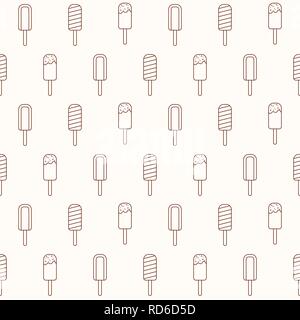 Ice Cream seamless pattern. Dolce con sfondo. Ice Cream icone. Illustrazione Vettoriale. Illustrazione Vettoriale