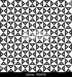 Vettore geometrico pattern con elementi triangolari. Abstract ornamento per gli sfondi e gli sfondi. Seamless triangolo monocromatico texture. Illustrazione Vettoriale