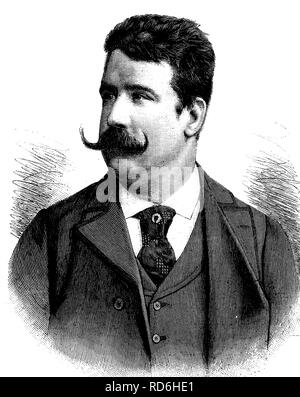 Ruggero Leoncavallo, 1857 - 1919, compositore italiano illustrazione storico circa 1893 Foto Stock