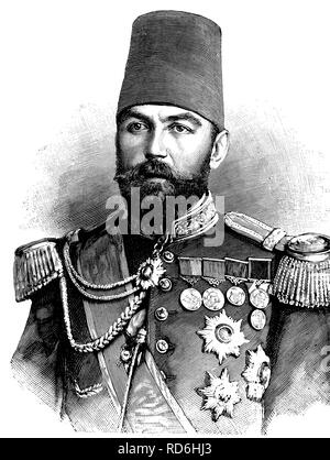 Ahmed Cevat Pasha 1850 - 1900, turco gran visir, governatore di Creta e Damasco, illustrazione storico circa 1893 Foto Stock