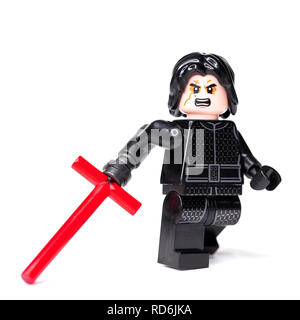 Russo, gennaio 15, 2019. LEGO Star Wars. Kylo Ren mini figure di Lego Star Wars saga Foto Stock