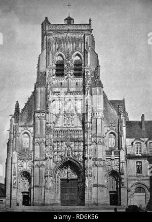 Uno dei primi autotypes della chiesa di Saint Riquier, Francia, fotografia storica, 1884 Foto Stock