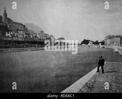 Uno dei primi autotypes di Grenoble, Francia, fotografia storica, 1884 Foto Stock