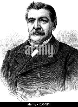 Domingo Santa Maria Gonzalez, 1824-1889, Presidente del Cile, storico illustrazione, circa 1886 Foto Stock