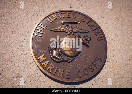 Targa di bronzo del Marine Corps guarnizione di tenuta Foto Stock