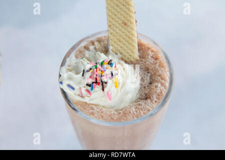 Gelato al cioccolato Shake Closeup Foto Stock