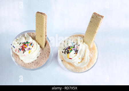 Cioccolato e gelato al caffè Shake Foto Stock