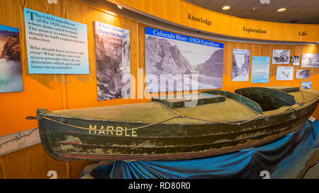 Esposizione interpretativa, Carl Hayden Centro Visitatori al Glen Canyon Dam, Glen Canyon National Recreation Area, Page Arizona USA Foto Stock