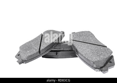 Pastiglie freno isolato su sfondo bianco. Ricambi per auto. Pastiglie freno isolato su bianco. Pastiglie frenanti. Auto parte. Dettagli auto. Parti di ricambio Foto Stock