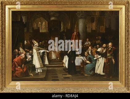 Giovanni Hus prima del Concilio di Costanza. Museo: Collezione privata. Autore: Brozík Vaclav. Foto Stock