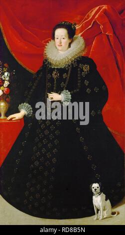 Ritratto di Eleonora Gonzaga (1598-1655), in abito nero. Museo: Museo di Storia dell'arte, Vienne. Autore: Sustermans, Justus (giusto). Foto Stock