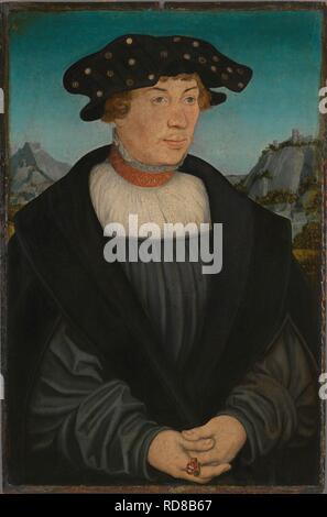 Ritratto di Hans Melber. Museo: Alte Pinakothek di Monaco di Baviera. Autore: Cranach, Lucas, il sambuco. Foto Stock