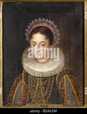 Ritratto della Principessa Elisabetta di Svezia (1549-1597), duchessa di Mecklenburg. Museo: Nationalmuseum di Stoccolma. Autore: anonimo. Foto Stock