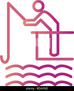 Segno di pesca icona illustrazione vettoriale per un uso personale e uso commerciale... Look pulito e icona alla moda... Illustrazione Vettoriale