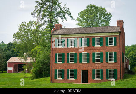 Storico edificio di mattoni a Hale villaggio di fattoria di Cuyahoga Valley National Park. Foto Stock