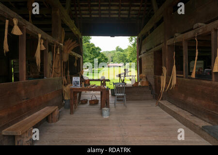 Storico edificio di mattoni a Hale villaggio di fattoria di Cuyahoga Valley National Park. Foto Stock