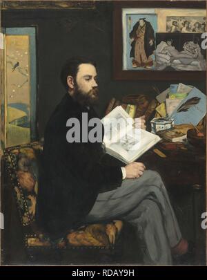 Ritratto di Émile Zola (1840-1902). Museo: Musée d'Orsay, Parigi. Autore: MANET EDOUARD. Foto Stock